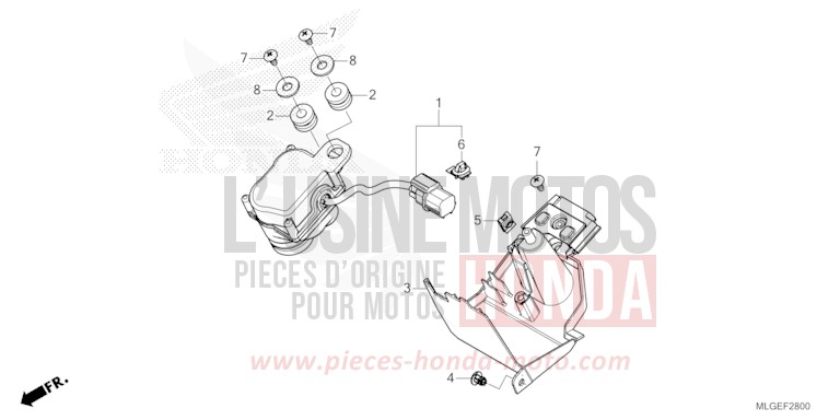 SERVO-MOTEUR de Africa Twin GLINT WAVE BLUE METALLIC (B197X) 2023